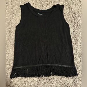 Philosophy x-small XS black fringe tank top women’s scoop neck